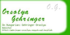 orsolya gehringer business card